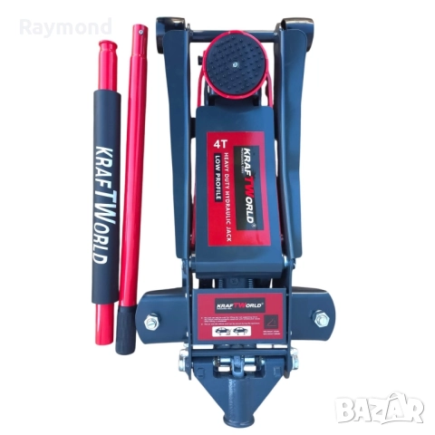 4T Нископрофилен Хидравличен Крик с Двойна Помпа KraftWorld – 4T, 83–465 мм, снимка 6 - Други инструменти - 52061113