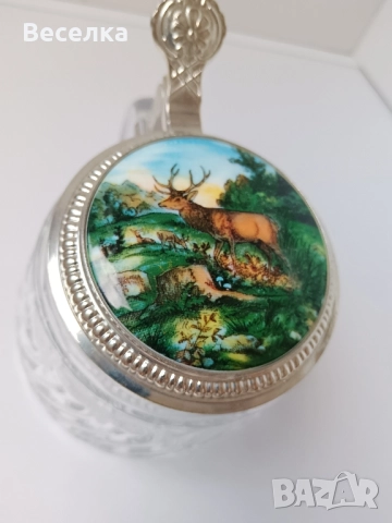 Халба BMF с капак и декорация ловни мотиви 