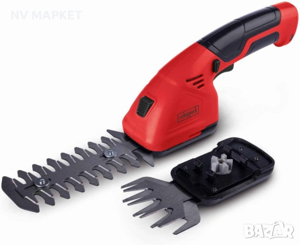 Акумулаторна ножица за трева и храсти, 2 в 1, Scheppach GHS7.2,12м гаранция