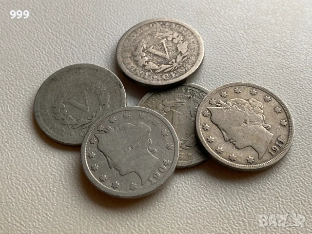 5 цента 1904, 1906, 1911, 1912 САЩ - LIBERTY