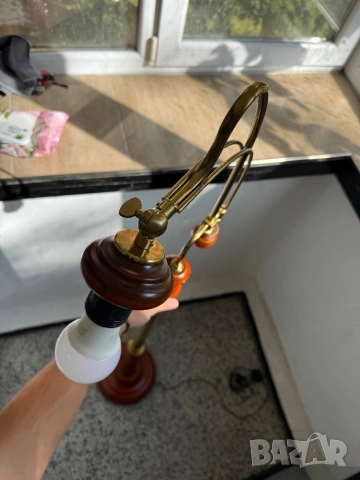 Стояща Лампа със Стъклен Абажур 166см Relaxdays GmbH Art. 10018993 за Хол, Спалня, E27 40W!, снимка 9 - Настолни лампи - 52132491