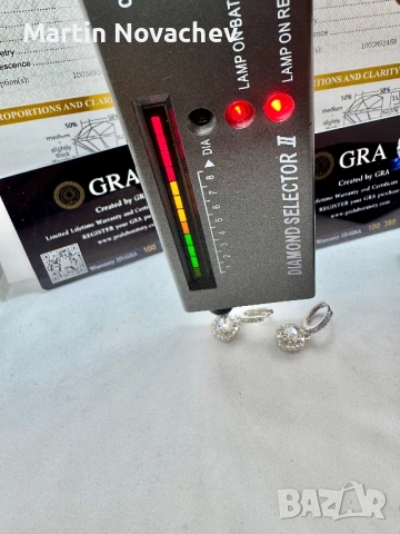 Сребърни обеци с мойсанит (Диамант) 1 карат, снимка 14 - Обеци - 52844104