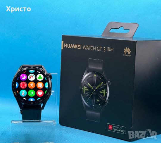 ГАРАНЦИОНЕН!!! Смарт часовник Huawei Watch GT3, 46 mm, Fluoroelastomer Strap, Black, снимка 3 - Смарт часовници - 46745544