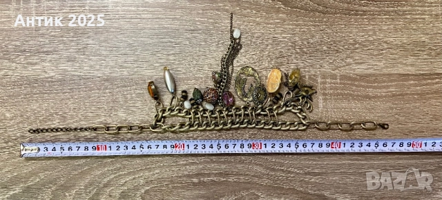 Дизайнерско колие тип чокър с висулки, Италия, снимка 5 - Колиета, медальони, синджири - 52855915