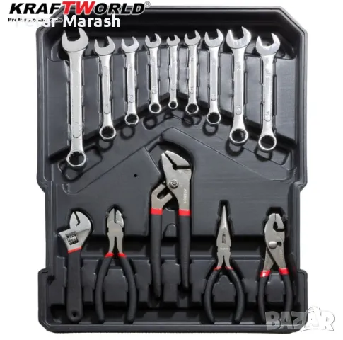 Куфар с инструменти 1200 части KraftWorld -ключове,тресчотка, клещи, отвертки, снимка 6 - Куфари с инструменти - 50335023