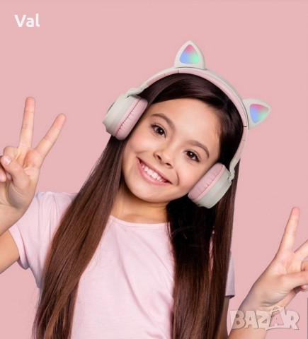 Безжични Bluetooth слушалки с котешки уши за деца- BT-023C-EP9, снимка 17 - Bluetooth слушалки - 52429899
