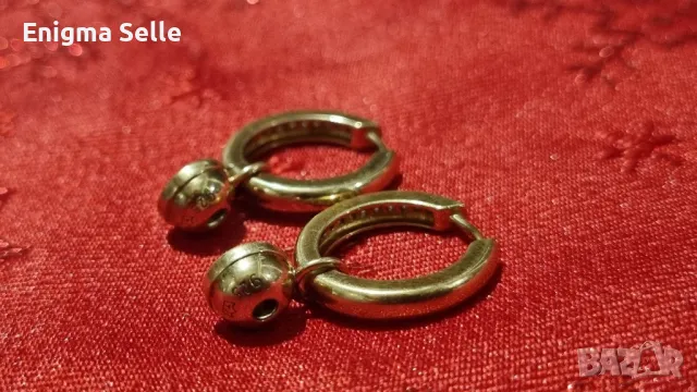 Сребърни обеци с позлата , снимка 5 - Обеци - 50339379