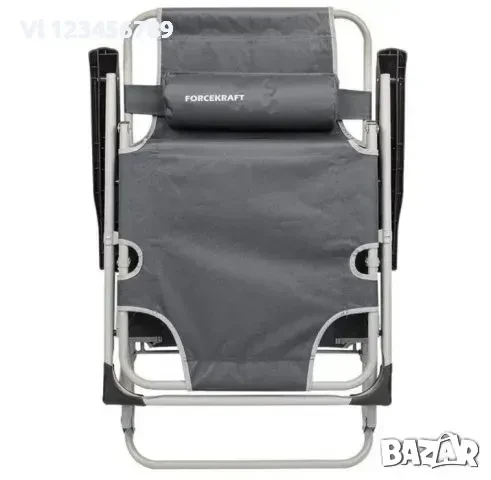 Сгъваем Усилен Шезлонг с подлакътник и възглавница, снимка 3 - Къмпинг мебели - 50790707