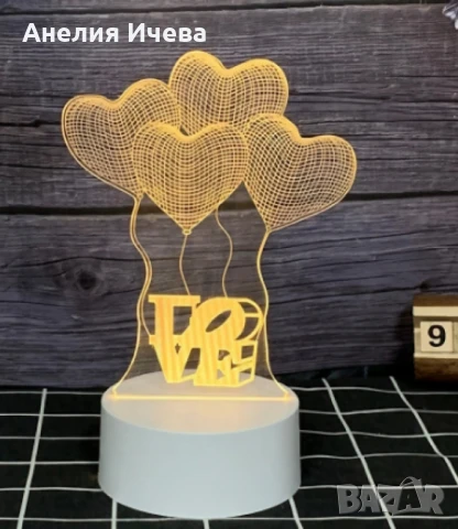 Холограмна 3D LED нощна лампа, снимка 10 - Лед осветление - 51048310