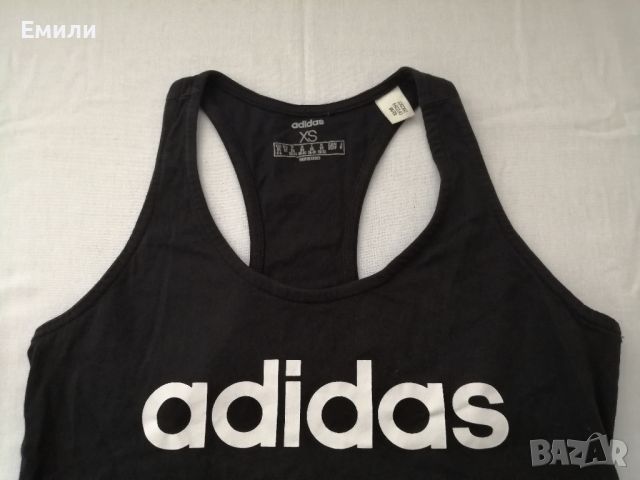 Adidas оригинален дамски потник в черен цвят р-р XS, снимка 4 - Потници - 46450178