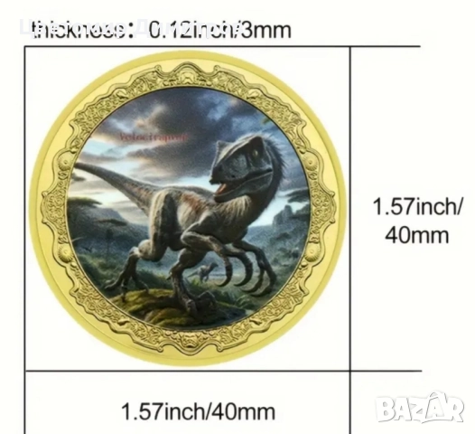 Монети 6 броя динозаври, 24к златно покритие , снимка 10 - Нумизматика и бонистика - 51449984