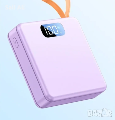 DPLUS 10000mAh Външна Батерия Power Bank Вграден Кабел Type C Дисплей, снимка 2 - Външни батерии - 53658019