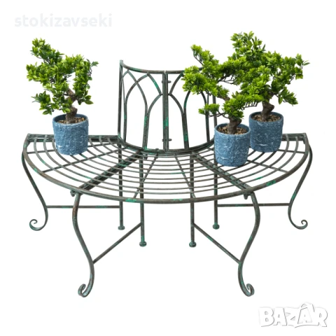 Метален цветарник с орнаменти, 127*60*78см