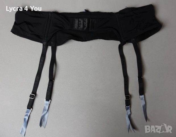 Bodigue Luxe М черен сатенен колан с жартиери и сива дантела, снимка 5 - Бельо - 53264520