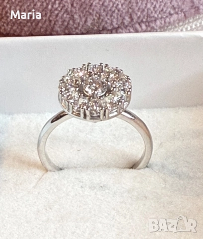 Дамски пръстен бяло злато и диаманти, снимка 8 - Пръстени - 52470815