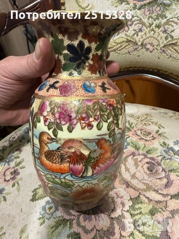 красива стара китайска ваза ръчно рисувана, снимка 3 - Колекции - 52151300