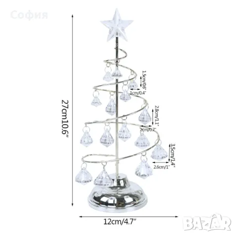 Акумулаторна нощна лампа LED нощна лампа коледна елха с ефект от диаманти, снимка 4 - Декорация за дома - 47306503