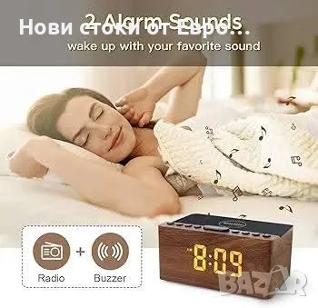 ANJANK FM радио Цифров LED будилник, Станция за бързо безжично зареждане за iPhone/Samsung Galaxy,, снимка 4 - Други - 49295916