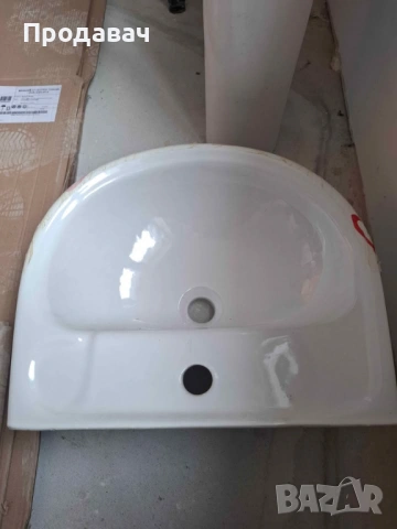 Чисто нова керамична мивка с крак, снимка 3 - Мивки - 53453043