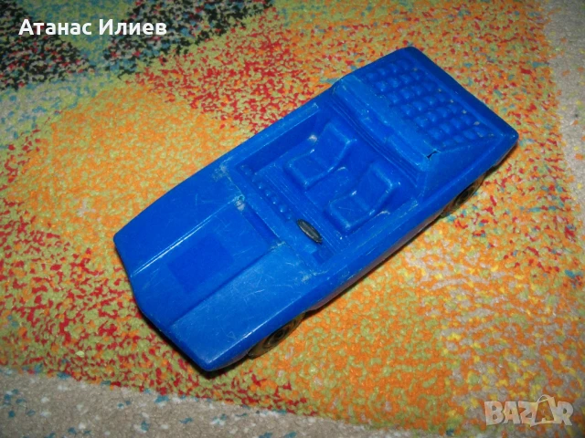 Стара пластмасова количка синя, соц играчка
