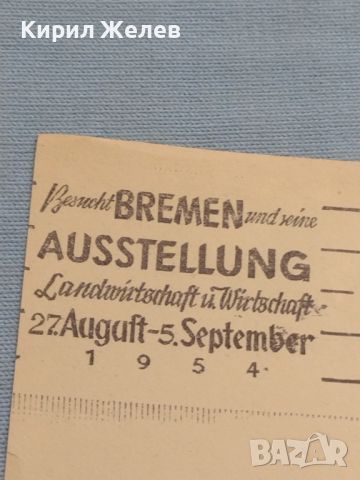 Стар пощенски плик с марки и печати 1954г. Бремен Германия за КОЛЕКЦИЯ ДЕКОРАЦИЯ 45784, снимка 5 - Филателия - 46414433