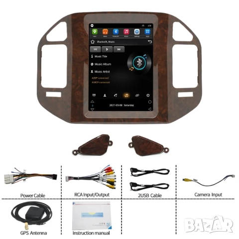 Мултимедия за Mitsubishi Pajero, Android, Навигация, V60 V68, V73, вертикална Tesla, махагон, плеър, снимка 7 - Аксесоари и консумативи - 51434925