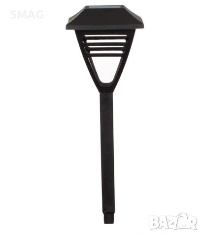 LED слънчев фенер соалрна лампа бяла светлина пластмаса черен 29,5 см, снимка 2 - Соларни лампи - 45823609