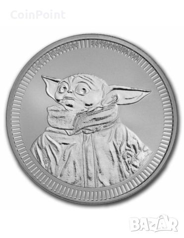Сребърна монета YODA 2$ Ниуе 2023, снимка 1 - Нумизматика и бонистика - 46381603