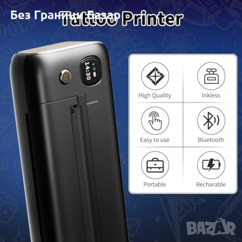 Нов Термален принтер за татуировки 2400mAh Bluetooth Android iOS лаптоп, снимка 4 - Друга електроника - 52741706