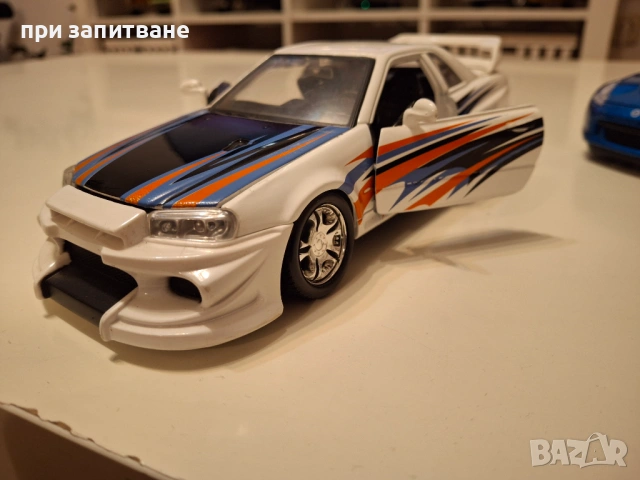 Nissan Skyline R34 GT-R , 1/24 Burago и Nissan 370 Z, 1/24  Maisto, снимка 6 - Колекции - 50533766