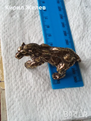 Бронзова фигурка статуетка на тигър 14518, снимка 4 - Антикварни и старинни предмети - 53221096