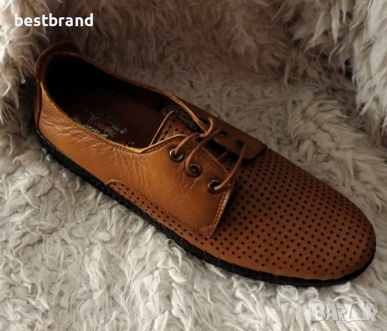 Мъжки обувки от естествена кожа с перфорация , код 23/69, снимка 3 - Ежедневни обувки - 46359800