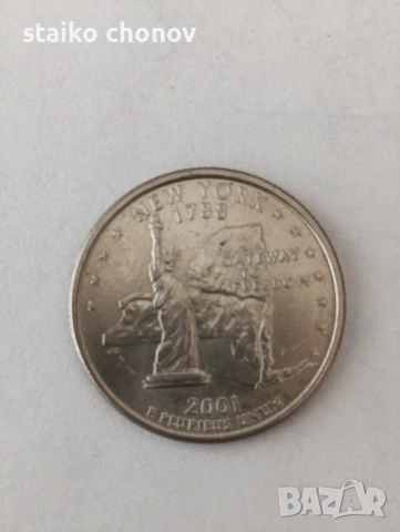Монета 2001-P New York State Quarter Dollar