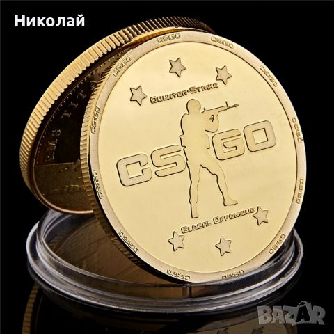 Монета CS Go , Counter Strike , в предпазна капсула Монета АК 47 Калашник М16, снимка 1 - Нумизматика и бонистика - 46383192