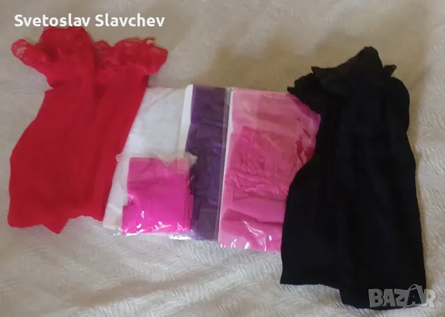 Нови дамски секси чорапи 7/8 дълги за жартиери с дантела и силиконови ленти, снимка 9 - Бельо - 50372944