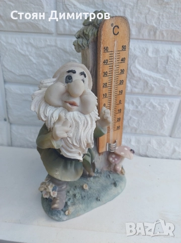 Прекрасно джудже и термометър,перфектна изработка,вис. 25см, снимка 6 - Антикварни и старинни предмети - 52078310