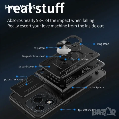 Honor 400 / 400 Lite / CARD SLOT Удароустойчив кейс калъф гръб със слот за карта, снимка 7 - Калъфи, кейсове - 50714232