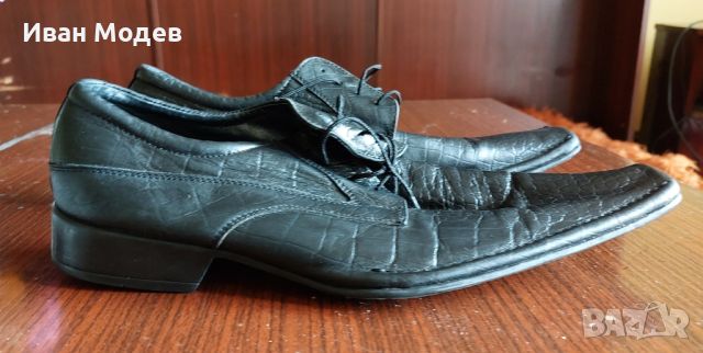 Продавам обувки естествена кожа с уникален дизайн (предполагам крокодилска). , снимка 5 - Официални обувки - 45747579