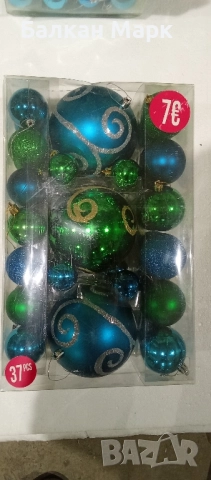 Коледни играчки, топки – комплект 37 броя,3цветови варианта, снимка 3 - Декорация за дома - 51977545