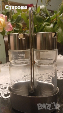 Стъклен Оливник 3 части, снимка 2 - Аксесоари за кухня - 51980723