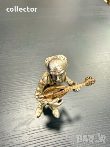 Италианска сребърна фигура на музикант. №8008, снимка 9 - Антикварни и старинни предмети - 53946331