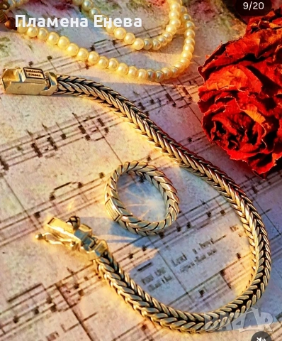 Сребърен комплект Buddha to Buddha , снимка 6 - Колиета, медальони, синджири - 53092629