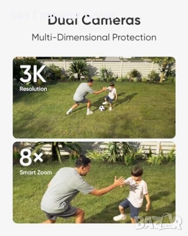 Нова Външна охранителна камера с прожектор 2000 лумена, 3K, панорама 360°, снимка 3 - Други - 51632172