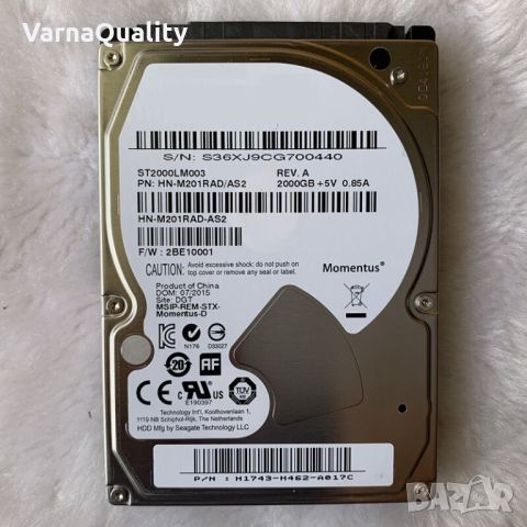 Хард диск за лаптоп 2TB 2000GB Seagate Momentus / Samsung Spinpoint ST2000LM003 2TB 2.5" Drive, снимка 1 - Части за лаптопи - 46335353