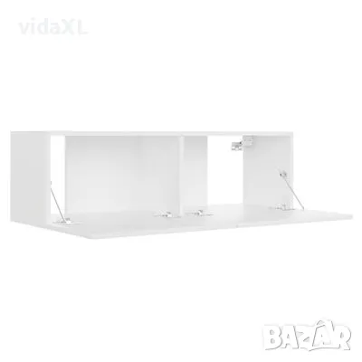 vidaXL ТВ шкаф, бял, 100x30x30 см, инженерно дърво(SKU:801481), снимка 2 - Шкафове - 49410090