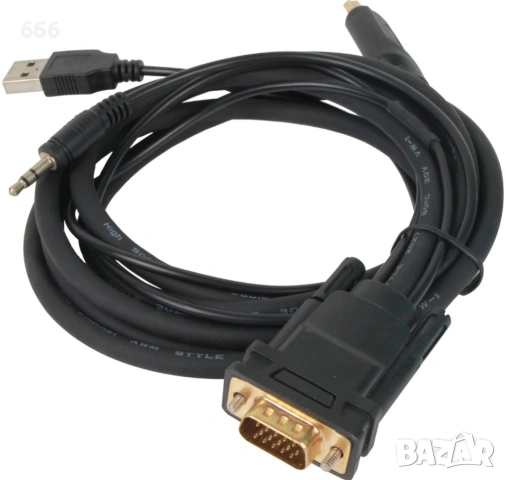 Кабел VCOM HDMI към VGA и 3.5 мм жак и USB - CG493A-1.8