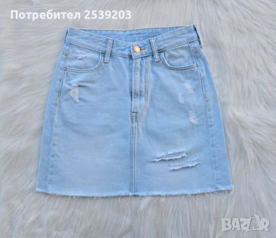 Дънкова пола H&M размер XS-S, снимка 10 - Поли - 51492820