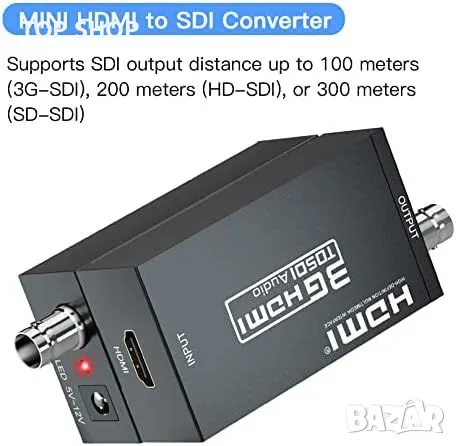 Нов Преобразувател HDMI към HD-SDI 2.970Gbit/s Стабилен Метален Корпус, снимка 6 - Друга електроника - 49498043