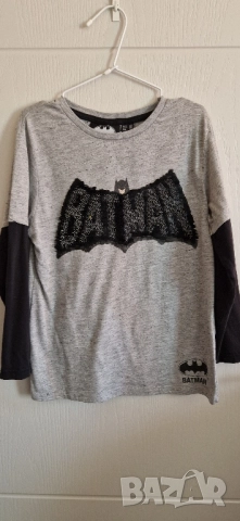 Детски комплект блуза с дълъг ръкав и дълъг панталон размер: 128/134 материя:памук блузата е с пайет, снимка 2 - Детски комплекти - 52156559