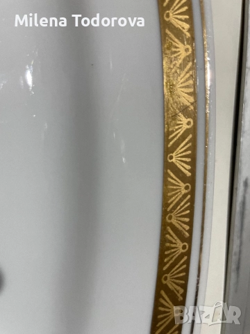  Голямо елипсовидно, порцеланово плато с маркировка, снимка 5 - Чинии - 52599591